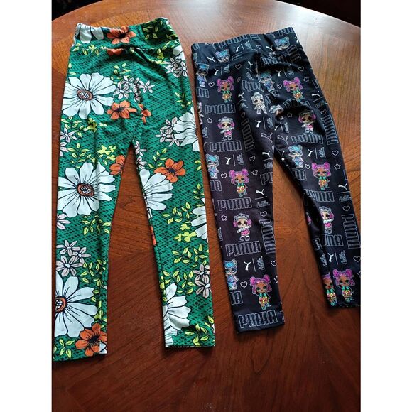1 Lula & 1 Puma Children's Leggings - Size: 4T 2 Pairs (1283) - Picture 2 of 3